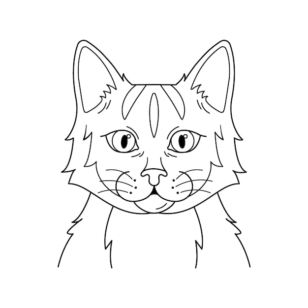 Gratis vector hand getrokken kat gezicht overzicht illustratie