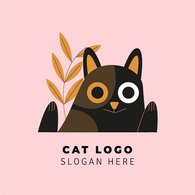 Gratis vector hand getrokken kat logo sjabloon