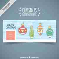 Gratis vector hand getrokken kerst facebook omslag