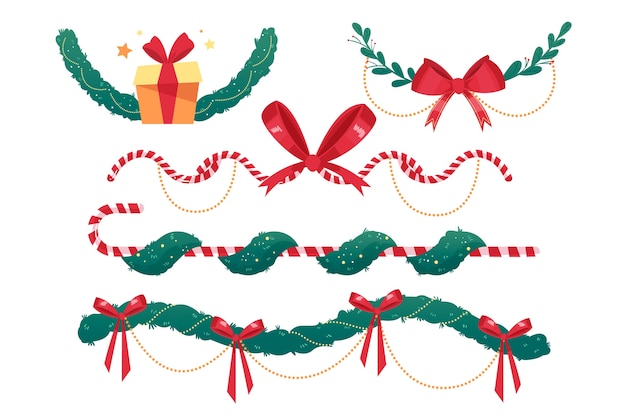 Gratis vector hand getrokken kerstkaders en randen