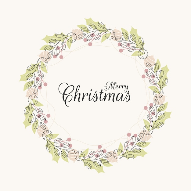 Gratis vector hand getrokken kerstkrans