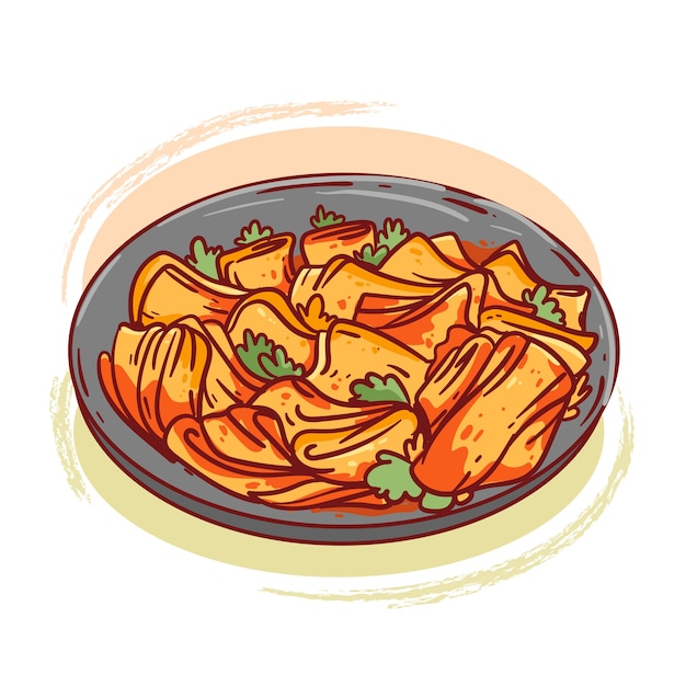 Gratis vector hand getrokken kimchi illustratie