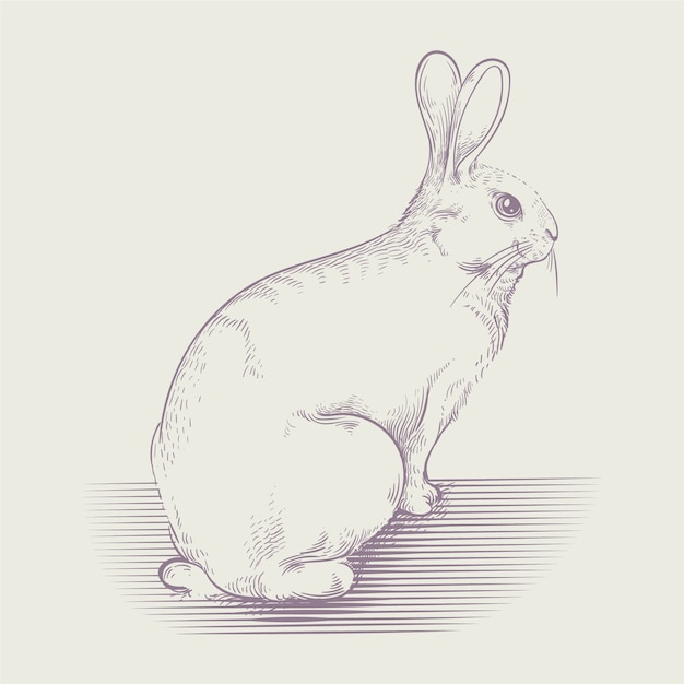 Gratis vector hand getrokken konijntje schets illustratie