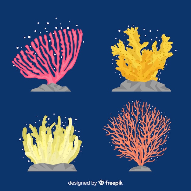 Gratis vector hand getrokken koraal collectie
