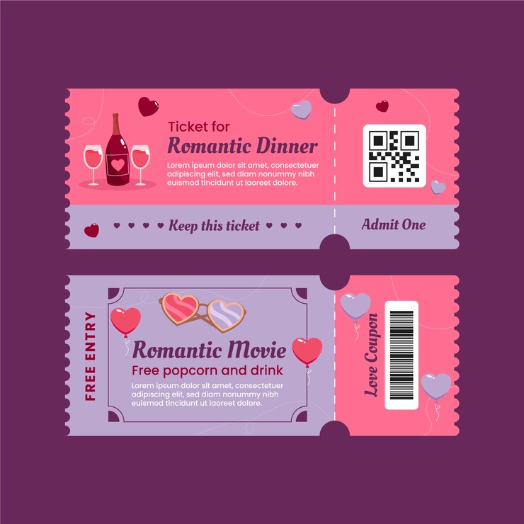 Gratis Vector hand getrokken liefde coupons illustratie