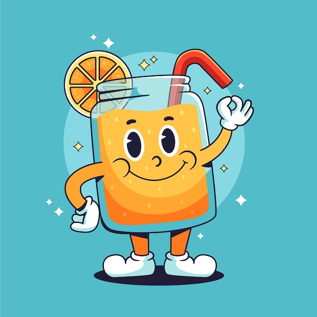 Gratis vector hand getrokken limonade cartoon afbeelding