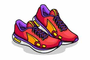 Gratis vector hand getrokken loopschoenen cartoon afbeelding