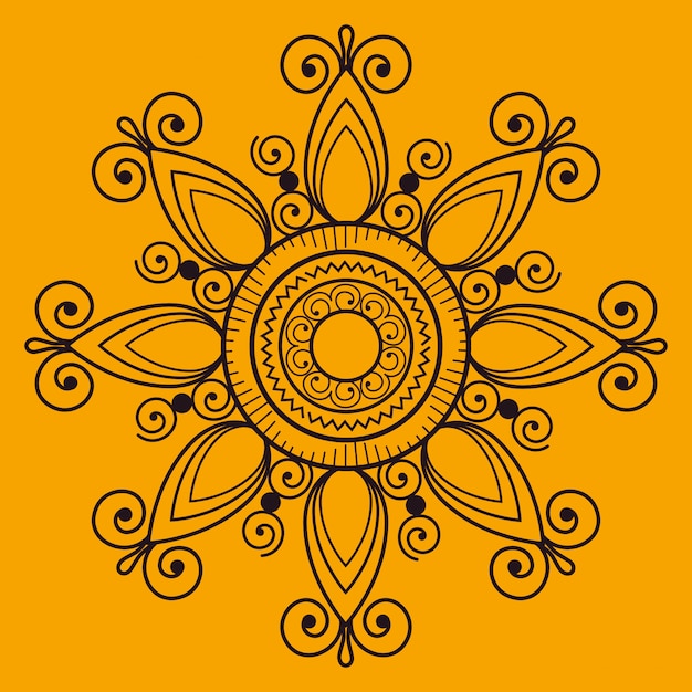 Gratis vector hand getrokken mandala