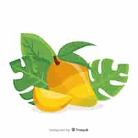 Gratis vector hand getrokken mango achtergrond