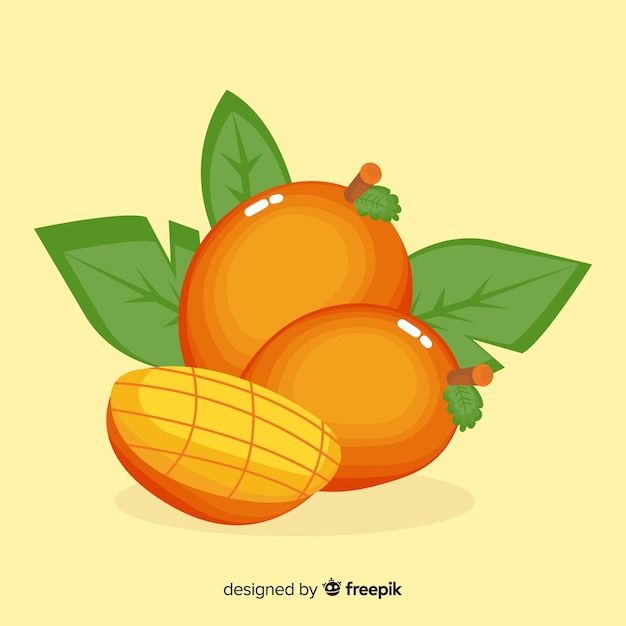 Gratis vector hand getrokken mango achtergrond