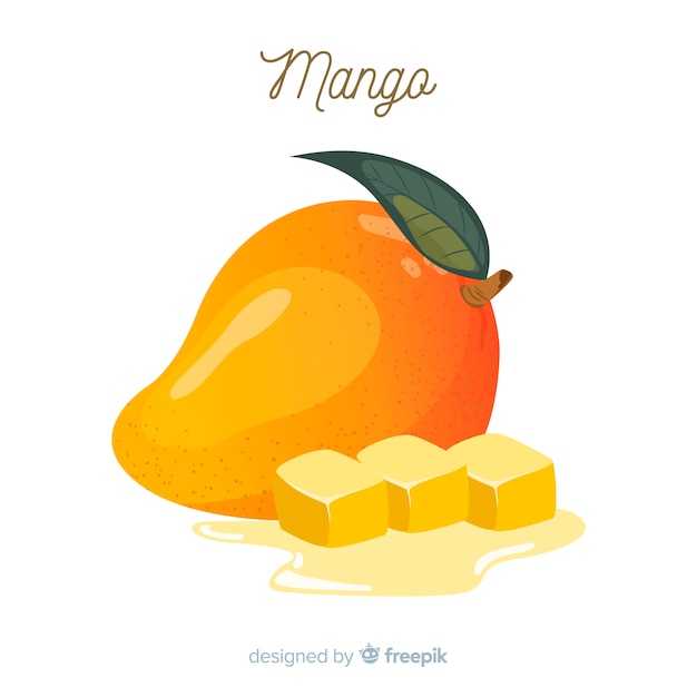 Gratis vector hand getrokken mango achtergrond