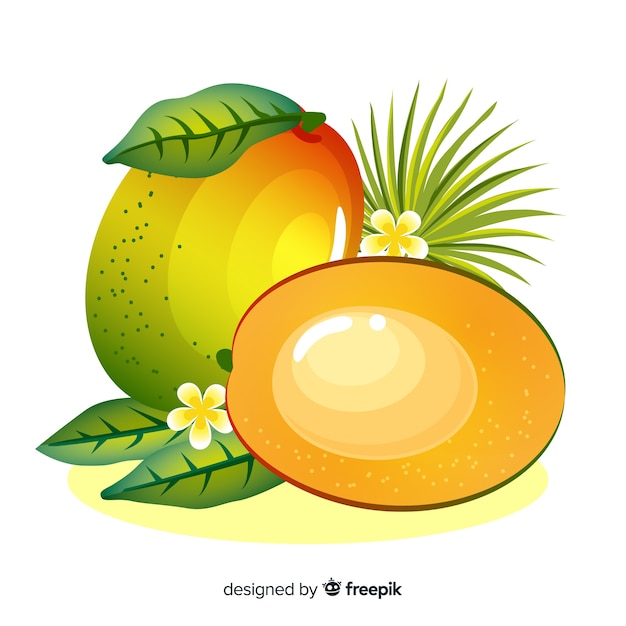 Gratis vector hand getrokken mango illustratie