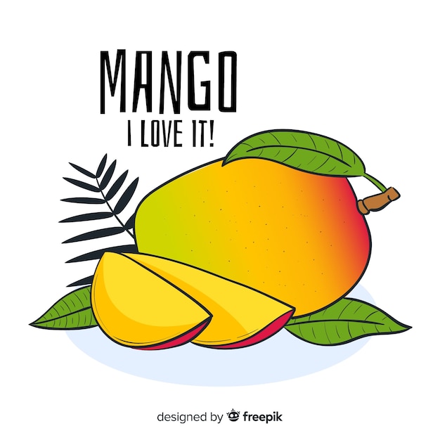 Gratis vector hand getrokken mango illustratie