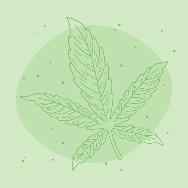 Gratis vector hand getrokken marihuana blad schets illustratie
