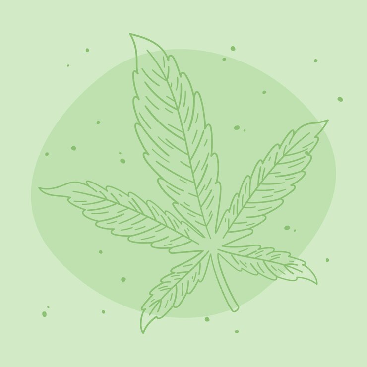 Gratis Vector hand getrokken marihuana blad schets illustratie