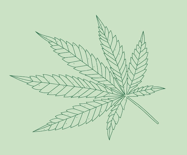 Gratis vector hand getrokken marihuana blad schets illustratie