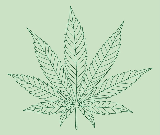 Gratis vector hand getrokken marihuana blad schets illustratie