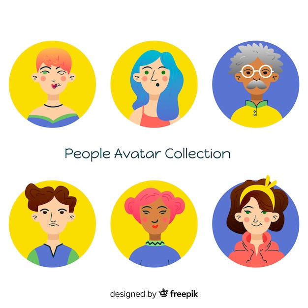 Gratis vector hand getrokken mensen avatar collectie