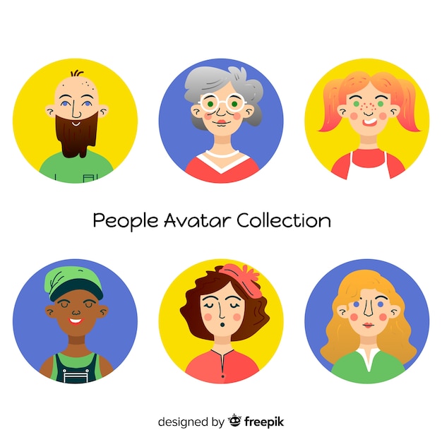 Gratis vector hand getrokken mensen avatar collectie