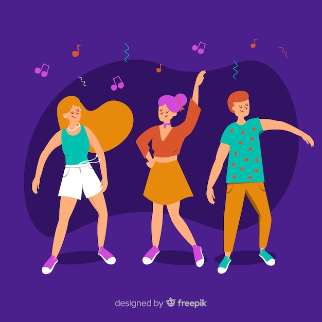 Gratis vector hand getrokken mensen dansen set