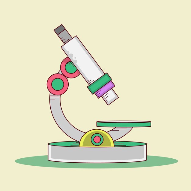 Hand getrokken microscoop cartoon afbeelding