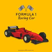 Gratis vector hand getrokken moderne formule 1 raceauto