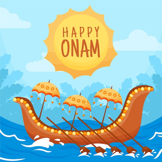 Gratis vector hand getrokken onam concept