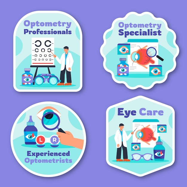 Gratis vector hand getrokken optometrist sjabloon