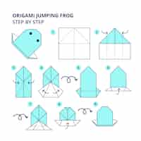 Gratis vector hand getrokken origami instructies illustratie