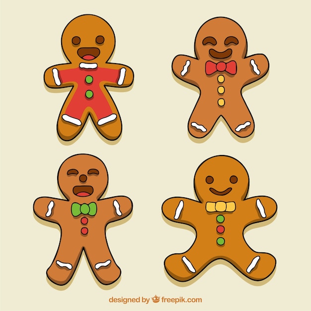 Gratis vector hand getrokken peperkoek man cookies