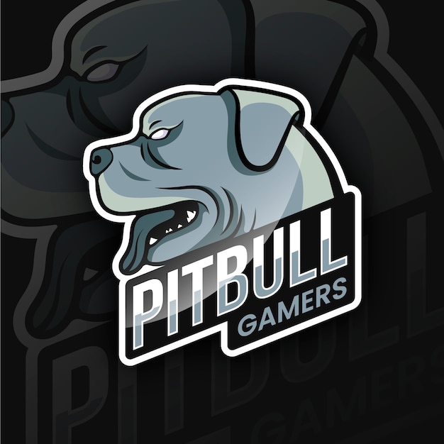 Gratis vector hand getrokken pitbull logo sjabloon