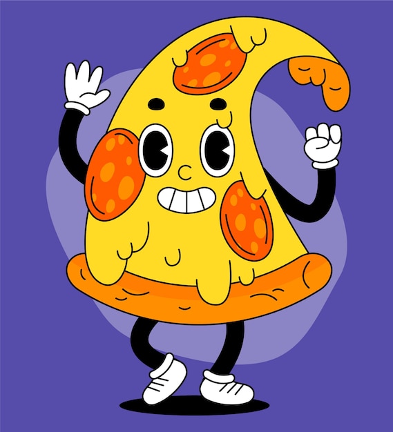 Gratis vector hand getrokken pizza cartoon afbeelding