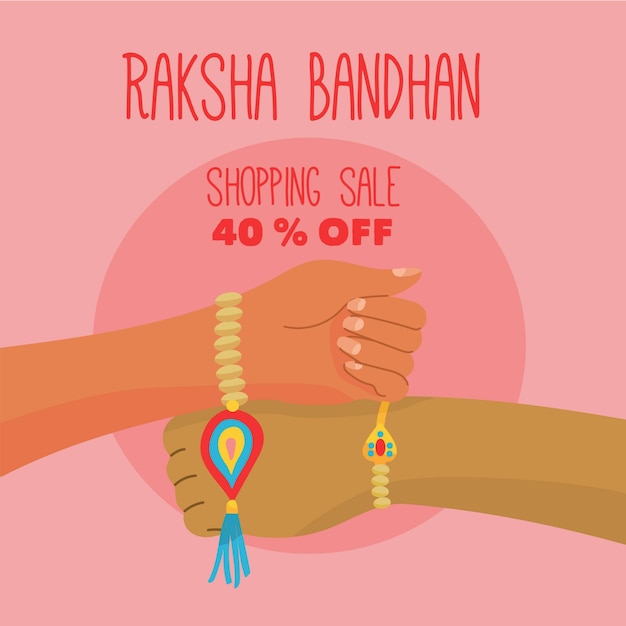 Gratis vector hand getrokken raksha bandhan verkoop