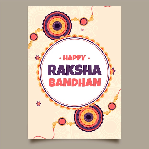 Gratis vector hand getrokken raksha bandhan wenskaart