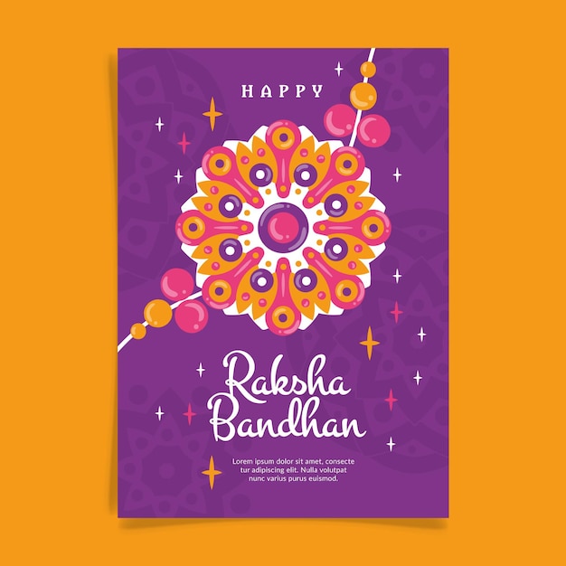 Gratis vector hand getrokken raksha bandhan wenskaart