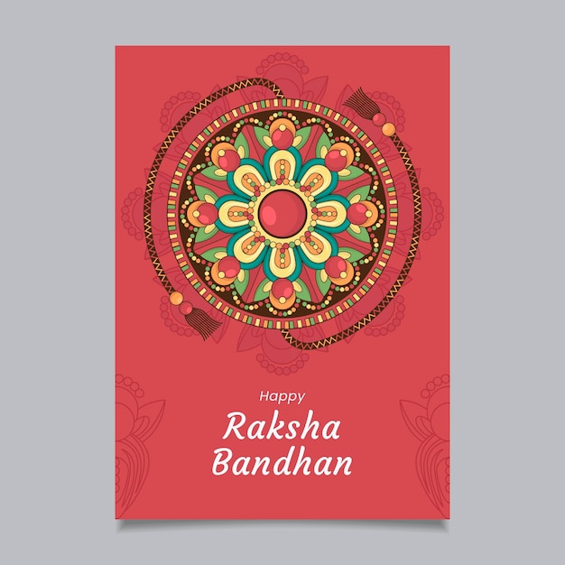 Hand getrokken raksha bandhan wenskaart