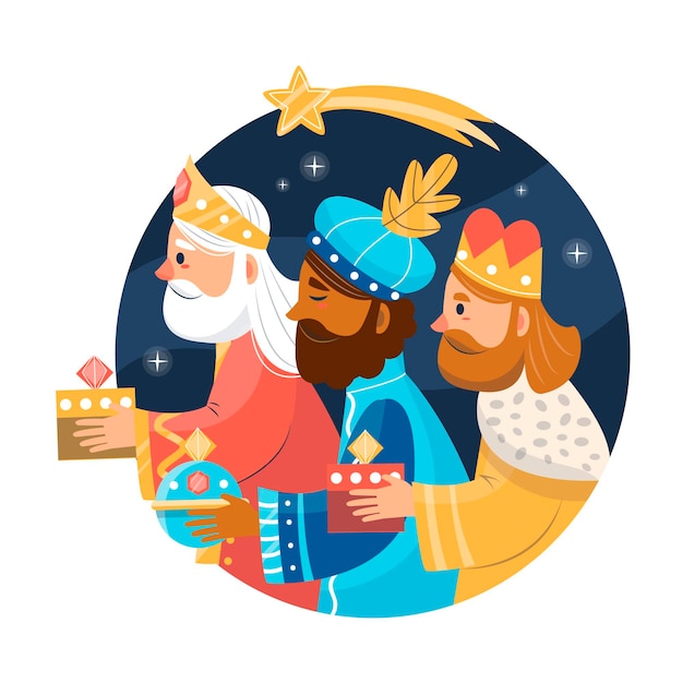 Gratis vector hand getrokken reyes magos