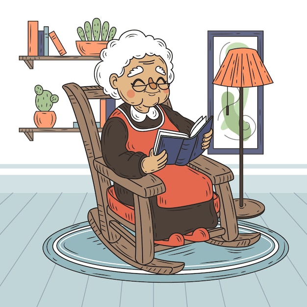 Hand getrokken schommelstoel illustratie