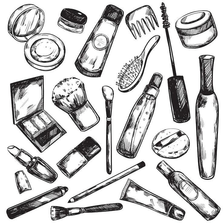 Gratis Vector hand getrokken schoonheid object achtergrond