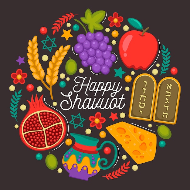 Gratis vector hand getrokken shavuot illustratie