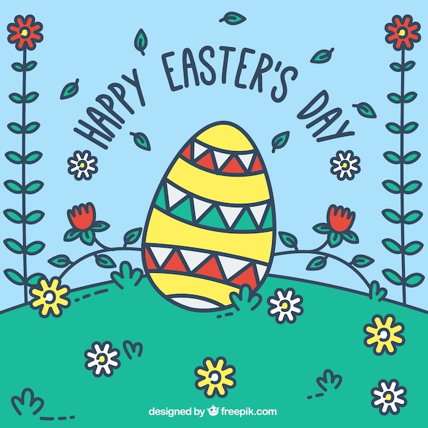 Gratis vector hand getrokken sier easter egg achtergrond