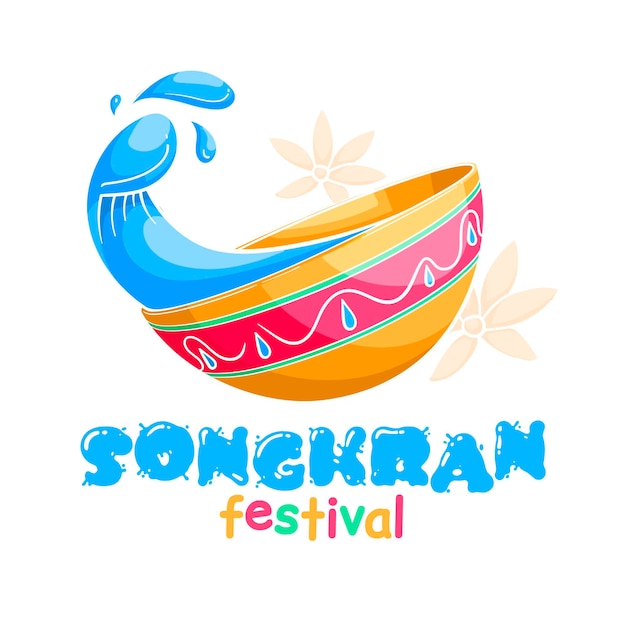 Gratis vector hand getrokken songkran illustratie