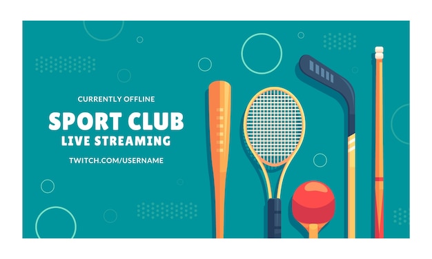 Gratis vector hand getrokken sportclub sjabloon