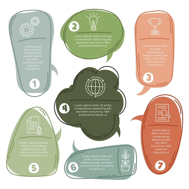 Hand getrokken spraak bubbels infographics