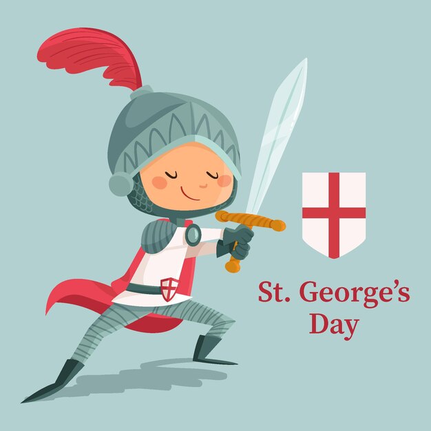 Hand getrokken st. george's day illustratie