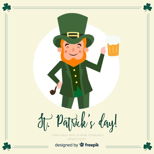 Gratis vector hand getrokken st. patrick's day achtergrond