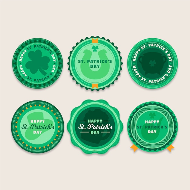 Hand getrokken st. patrick's day badges