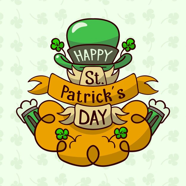 Hand getrokken st. patrick's day illustratie