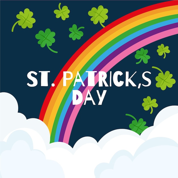 Hand getrokken st. patrick's day regenboog