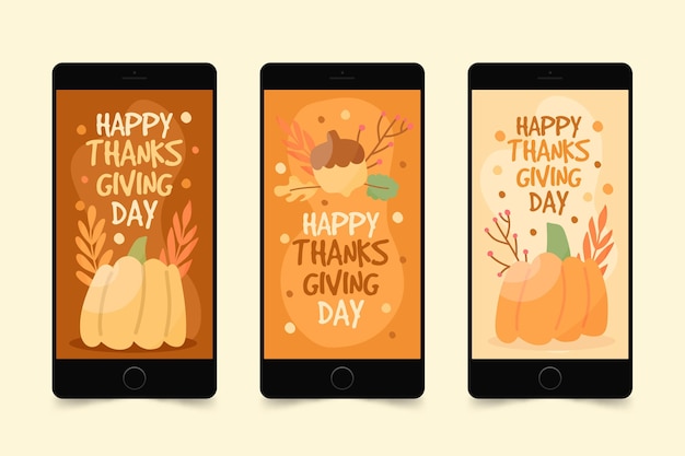 Gratis vector hand getrokken stijl thanksgiving instagramverhalen